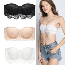 Summer Strapless-Bra Seamless Invisible Bra 1/2 Cup Push Up Women Ladies Dress Wedding Party Underwear Sexy Lace Ultra-thin Bras 2024 - buy cheap