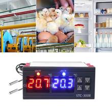 Duplo controlador de temperatura digital duplo termostato aquecimento refrigeração 10a dc 12 v 24 v 2024 - compre barato