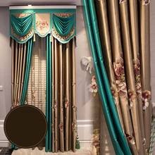 New Chinese imitation silk embroidered curtain high grade luxury villa living room bedroom bay window finished curtain yarn 2024 - buy cheap