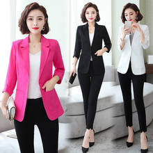 Office Lady Blazer Spring Summer blazer women Slim Cotton Linen Casual Blazers Women Suit Ladies Formal Coats Plus Size jacket 2024 - buy cheap