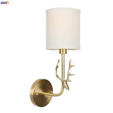 IWHD Nordic Creative Deer LED Wall Light Bedroom Bathroom Mirror Beside Modern Copper Cloth Wall Lamp Sconce Aplique Luz Pared 2024 - buy cheap