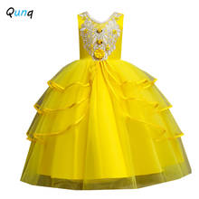 Vestido de princesa adolescentes luxuoso, novo verão, vestidos de meninas de alta qualidade para capinação, festa de aniversário, arco de flor, fantasia infantil, 2021 2024 - compre barato