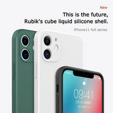 Классический квадратный жидкий силиконовый чехол для телефона iPhone 11 Pro Max XR XS Max X 6S 7 8 Plus SE 2020 защитный чехол для камеры 2024 - купить недорого