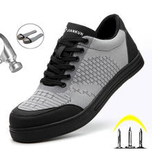 Botas de trabajo para hombre, zapatos de seguridad con punta de acero, botas de trabajo ligeras, talla grande 48, envío gratis 2024 - compra barato