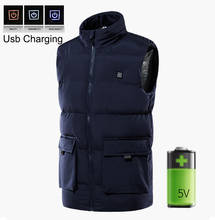 2 cores usb colete inverno aquecimento elétrico roupas ajuste de temperatura ao ar livre colete aquecido jaqueta masculina esqui aquecido 2024 - compre barato