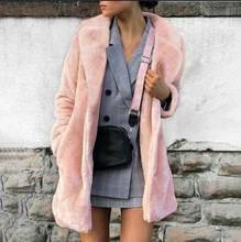 Faux Fur Coat Women Long Sleeve Warm Medium length Solid color Jacket Plus Size Winter Fur Coat Cardigan Rabbit Fur OutwearAS911 2024 - buy cheap