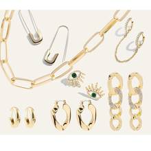 Brincos dourados clássicos para mulheres, corrente longa balançar, declaração de cristal na moda, círculo, redondos, joias alças de orelha 2024 - compre barato