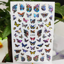 3D Nail Sticker Waterproof Self-adhesive Stickers for Nails Laser Blue Color Butterfly Nail Art Decoration Aurora Silver Design 2024 - buy cheap