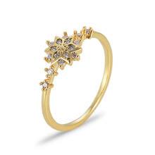 Новые Обручальные кольца с кристаллами Женское Обручальное кольцо Вечность для женщин со снежинкой золотые ювелирные кольца Подарки 2024 - купить недорого