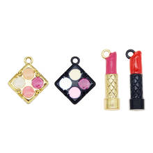 4PCS 8PCS Alloy Enamel Women Lipstick Eye shadow Make up Style Charms Pendant For Bracelet Earrings Jewelry DIY Making Accessory 2024 - buy cheap