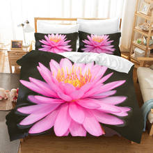 Lotus Bedding Sets Single Double Size Luxury Landscape Bedclothes With Pillowcase 2/3pcs Flowers Duvet Quilt Cover Set 2024 - buy cheap