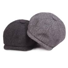 Peaky Blinders Hat Adjustable Men Beret Vintage Herringbone Gatsby Tweed Cap New Arrival Autumn Winter Hats 2024 - buy cheap