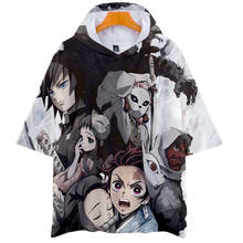Camiseta feminina do anime demon slayer, camiseta para homens e mulheres com estampa 3d, estilo kimetsu no yaiba 2024 - compre barato
