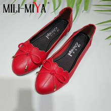 MILI-MIYA Hot Sale Women Flat Shoes Genuine Leather Round Toe Shallow Summer Single Shoes Bowknot Comfortable Casual Shoes Woman 2024 - buy cheap