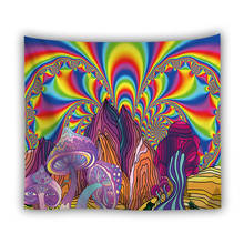 psychedelic tapestry mushroom dorm decor wall cloth trippy room decor wall hanging carpet 2024 - buy cheap
