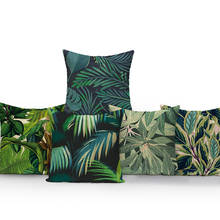 Tropical Plants Parrot Printed Throw Pillows Polyester Cushion Cover Palm Leaf Green Sofa Car Home Decor Pillowcase 2024 - buy cheap