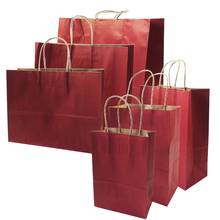 10 tamanhos de sacos de presente com alças função sacos de papel vermelho 6 tamanhos reciclável bolsa ecológica para sapatos e roupas 2024 - compre barato