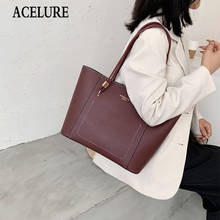 ACELURE High Capacity Zipper Casual Tote Bags for Women Fashion Solid PU Leather Shoulder Crossbody Bags Ladies Large Handbags 2024 - buy cheap