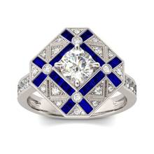 Genuine Blue CZ stone Cluster Halo Rings  silver color Ring Women Men wedding Jewelry 2024 - buy cheap