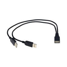 1PCS 30CM USB 2.0 A Male to USB Female 2 Double Dual Power Supply USB Female Splitter Extension Cable 2024 - buy cheap