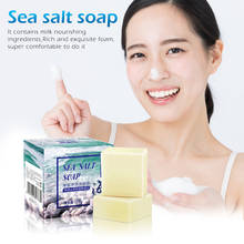 1pcs Sea Salt Soap with Foaming Net Removal Pimple Pores Acne Treatment Whitening Moisturizing Wash Base Womans Soap TSLM2 2024 - buy cheap