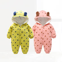 Fashion Thicken Romper Baby Long Sleeve Fashion Star Autumn Winter Infant Clothes Kids Boys Girls Bear ear hooded Rompers 2024 - buy cheap