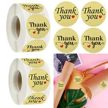 500pcs/roll 3.8cm Kraft Paper Thank You Stickers Red Love Weeding New Year Party Decoration Gift Greeting Card Label 2024 - buy cheap