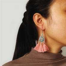 MAA-OE 2020 New Boho Fashion Geometric Flower Color Crystal Tassel Earrings For Women Vintage Earring Jewelry Valentine Gift 2024 - buy cheap