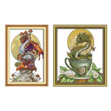 aby dinosaur painting counted printed on the canvas  11CT 14CT DIY kit Cross Stitch embroidery needlework Sets home decor 2024 - buy cheap