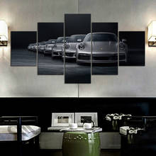 Arte dos pôsteres de parede, 5 painéis de luxo, 911 carro esportivo, industrial, retrô, pinturas em tela hd, decoração de casa, sala de estar, decoração 2024 - compre barato