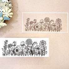 Flowers NEW 2020 Clear Stamps For DIY Scrapbooking Craft Supplies Background Rubber Stamp Sentiment Card Making 2024 - buy cheap