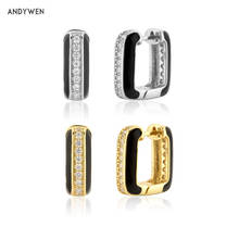 Andywen 100% joias de prata esterlina 925, joias largas de luxo com aro lareg, joias finas de zircônia, joias esmaltadas 2024 - compre barato