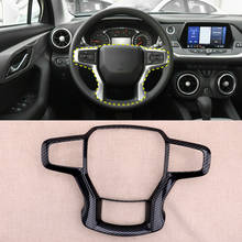 Carbon Fiber Style Inner Steering Wheel Decorative Cover Trim Frame Fit For Chevrolet Blazer 2019-2020 Accessories 2024 - buy cheap