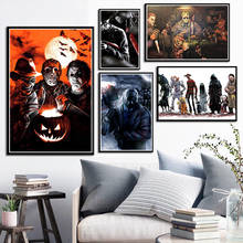 Póster de Jason Voorhees Freddy Krueger, impresiones de películas de terror clásicas, lienzo, pintura artística, imágenes de pared para decoración del hogar y sala de estar 2024 - compra barato