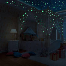 DIY 407/104PCS Glow In The Dark Wall Sticker Room Decoration Luminous Fluorescent Rould Dot Stars Stickers Wall Decor Wall Decal 2024 - buy cheap