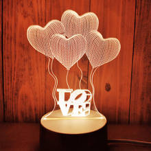 Corazón Rosa unicornio 3D luz de noche creativa LED eléctrico 3 colores cambiantes US/UE enchufe alimentado lámpara para el regalo del Día de San Valentín del chico 2024 - compra barato