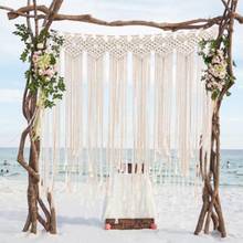 J1 Macrame Wedding Ceremony Backdrop Curtain Wall Hanging Cotton Handmade Wall Art Home Decor 45.2*5Jin 2024 - buy cheap