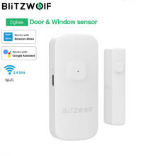 BlitzWolf-Sensor inalámbrico Zigbee para puerta y ventana, Detector de alarma para el hogar, aplicación remota para abrir/cerrar, seguridad para el hogar, Control remoto inteligente 2024 - compra barato