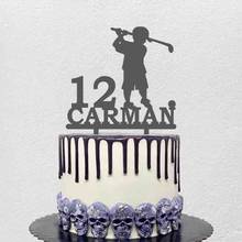 Decoración Para tarta de Golf con nombre personalizado, decoración para tarta de fiesta de cumpleaños para niños 2024 - compra barato