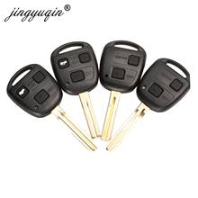 Jingyuqin concha da chave do carro remoto, 10 peças 2/3 botões toy41/toy43/toy47/toy48 para toyota cruiser camry yaris fob + almofada de botão 2024 - compre barato