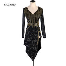 Vestido con flecos de CACARE, vestido de baile latino para mujer, vestidos de competición baratos con flecos D0664 2024 - compra barato