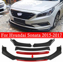 Amortecedor dianteiro spoiler superfície de carbono contraste cor design protetor placa lábio corpo kit queixo pá para hyundai sonata 2015-2017 2024 - compre barato