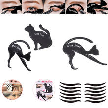 Makeup Tools New Eyebrow Stencils Cat Eyeliner Model Stencil Kit Guide Template Maquiagem Double Wing Eye Shadow Frame Card 2024 - buy cheap