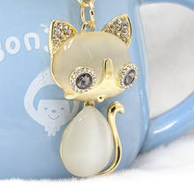 XDPQQ Fashion Keychain Souvenir Supermarket Gift Wholesale Cute Kitten Keychain Bag Pendant Car Key Jewelry Opal Keyring 2024 - buy cheap