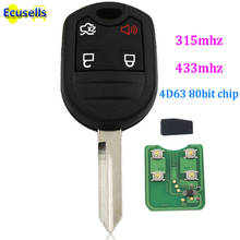 4 Buttons keyless Remote Key fob 315mhz 433MHz 4D63 80bit chip for Ford Edge Explorer Escape for Lincoln Mercury CWTWB1U793 2024 - buy cheap