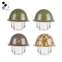 WW2 Helmet Building Block  Military US Figures Soldiers Weapon Parts  German Army Hats Accessries Bricks Toys for Children 2024 - buy cheap