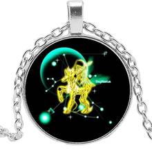 2019 Fashion Charm Art Children's Pendant Starry Gold 12 Saint Seiya Glass Cabochon Necklace Gift Sweater Chain 2024 - buy cheap