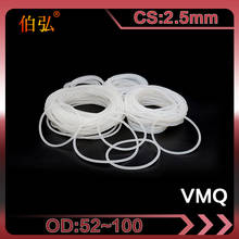 Junta tórica de silicona blanca, anillo de silicona VMQ OD52/55/56/58/60/65/70/75/80/90/100x2,5mm de espesor, 1 unidad/lote 2024 - compra barato
