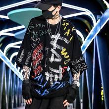 Black Punk T Shirt Man Fashion Harajuku Male Amine T-shirt Casual Summer Gothic Tshirt Streetwear Cool Korean Top Tees for Boys 2024 - buy cheap