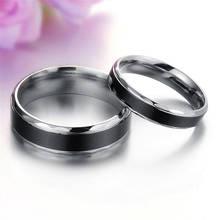 Высокое качество, кольца для влюбленных пар черного цвета из нержавеющей стали, новая мода, Модные Свадебные обручальные кольца для женщин и мужчин, ювелирные изделия, подарок 2024 - купить недорого